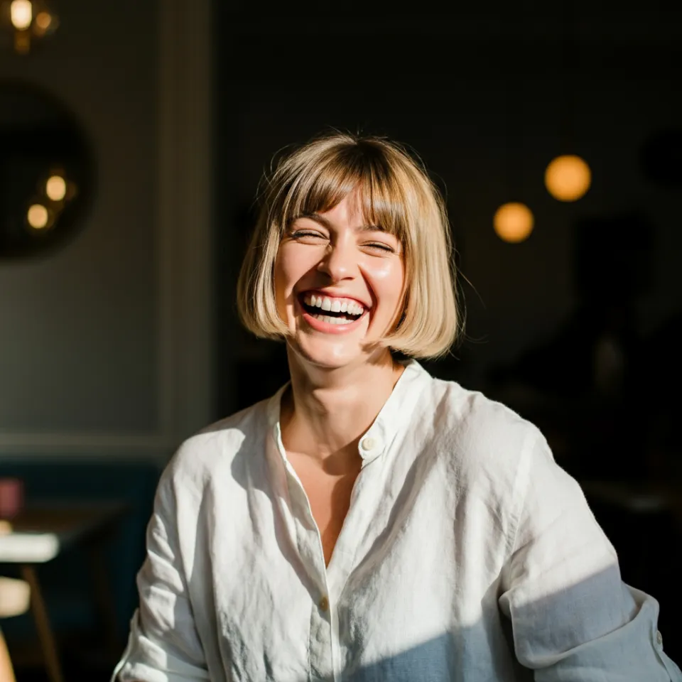 Kundin mit Blumenstrauß